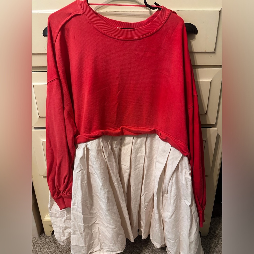 Free People Eleanor Layered Sweatshirt Minidress
